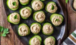 Cucumber Hummus Bites